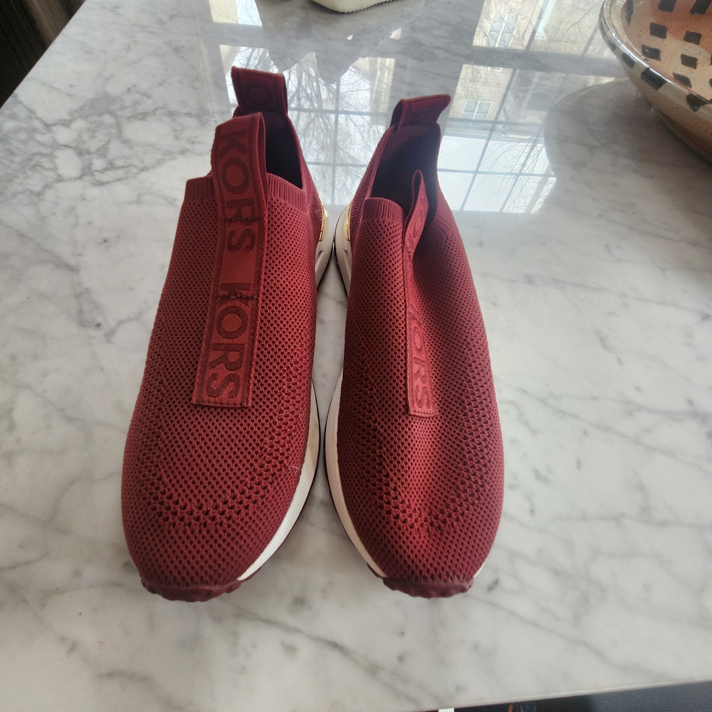 Michael Kors Slip-On Knit Trainer - Burgundy